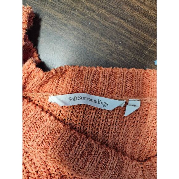 Soft Surroundings Orange V Neck Sweater Womens Size 3X - Picture 4 of 7